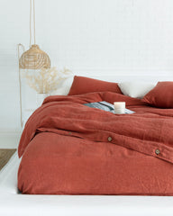 Clay linen duvet cover set (3 pcs)