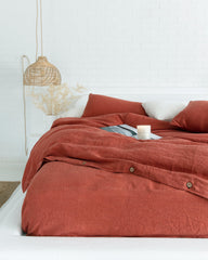 Clay linen sheet set (4 pcs)