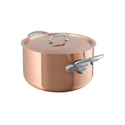 Mauviel M'3 S Copper Stewpan With Lid, Cast Stainless Steel Handles, 6.3-Qt