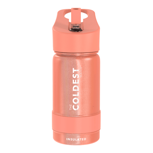 Sports Water Bottle Pink Froze Glitter