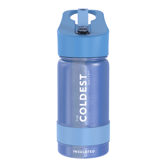 Sports Water Bottle Galactic Blue Glitter