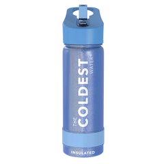 Sports Water Bottle Galactic Blue Glitter