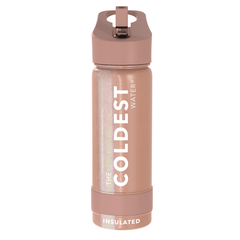 Sports Water Bottle Golden Rose Glitter