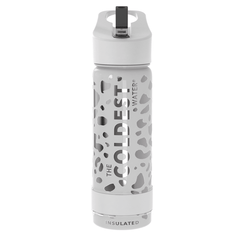 Water Bottle Silver Leopard