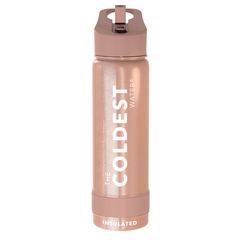 Sports Water Bottle Golden Rose Glitter