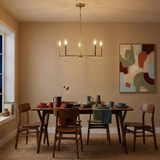 Courtyard Five Light Golden Brass Candle Light Chandelier