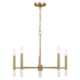 Courtyard Five Light Golden Brass Candle Light Chandelier