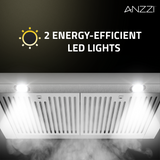 ANZZI 30-Inch 450 CFM 3-Speed Stainless Steel Under Cabinet Convertible Residential Range Hood with LED Lamp