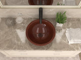 Swell 16 in. Handmade Vessel Sink in Polished Antique Copper with Floral Design Exterior