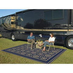 9'x12' Reversible RV Outdoor Patio Mat Camping Mat Interlocked Squares