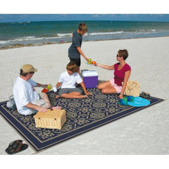 9'x12' Reversible RV Outdoor Patio Mat Camping Mat Interlocked Squares