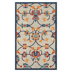 Stylish Classic Pattern Design Floral Damask High-Low Indoor Outdoor Area Rug