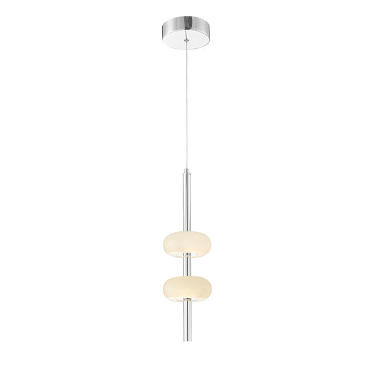 Spanish Alabaster Pendant // Chrome