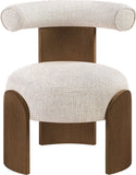 Calder - Linen Textured Fabric Upholstered Accent Chair - Painted Brown Base