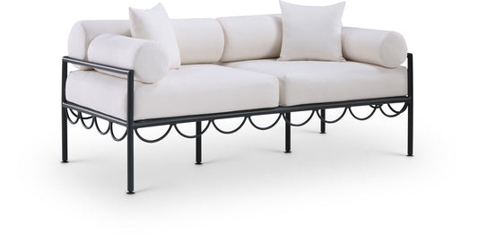 Portofino - Resilient Water Repellent Fabric 69.75" Upholstered Outdoor Patio Loveseat