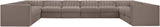 Rummi - Velvet Performance Fabric Upholstered 10 Piece Modular Sectional