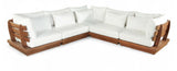 Mirella - 5 Piece Water Resistant Fabric Upholstered Outdoor Patio Modular Sectional