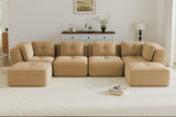 CORDELIA 151" 4-Seater High Armrest Sofa with 2 Ottomans