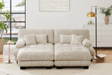 CLOUDIES 94" Loveseat with 2 Ottomans