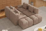 NEXO 135" 4-Seater Sofa with 2 Ottomans