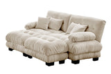 CLOUDIES 94" Loveseat with 2 Ottomans
