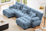 CLOUDIES 134" Sofa 3 Seater with 2 Ottoman