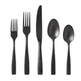 Lucca Faceted Brushed Black 20pc Flatware Set