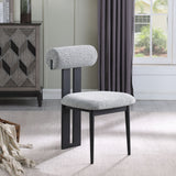 Dario - Boucle Dining Chair With Black Frame (Set of 2)
