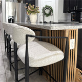 Manhattan 25.5" Chenille Counter Stool With Arms (Set of 3)