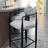 Manhattan 25.5" Chenille Counter Stool with Arms (Set of 2)