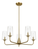 Dazzle Five Lights Chandelier With Clear Seeded Glass -Satin Brass