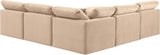 Indulge - Velvet 5 Piece Modular Corner Armless Sectional