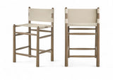 Santos - Upholstered Counter Stool With Stained Brown Base