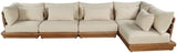 Mirella - 5 Piece Water Resistant Fabric Upholstered Outdoor Patio Modular Sectional