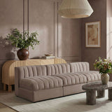 Rummi - Velvet Performance Fabric Upholstered 3 Piece Modular Armless Sofa