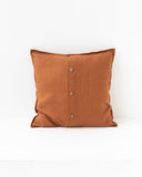 Deco pillow cover with buttons in Cinnamon