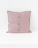 Deco pillow cover with buttons in Woodrose