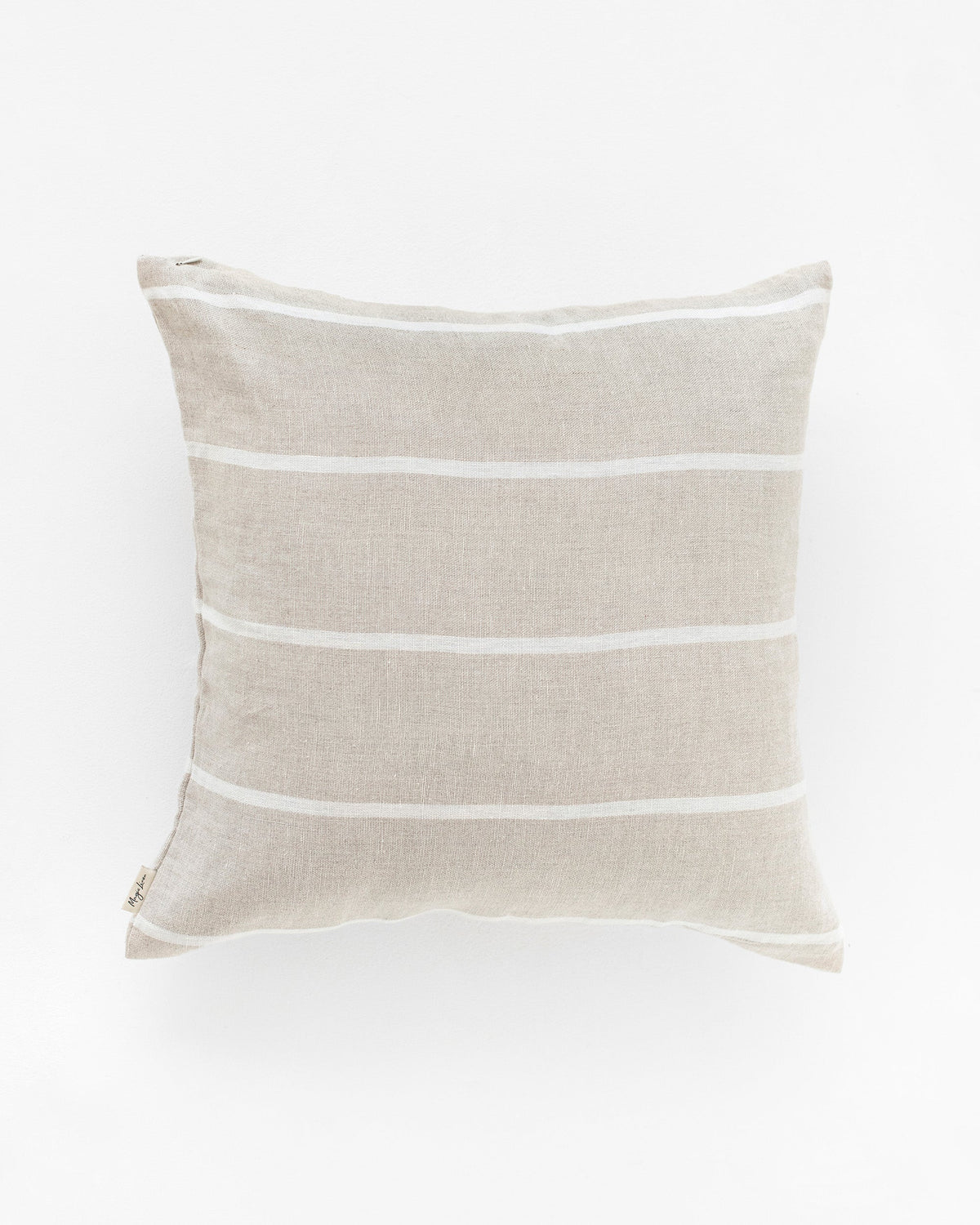 Cushion cover with zipper in Ecru stripe