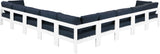 Nizuc - Outdoor Patio 9 Piece Modular Sectional With White Frame