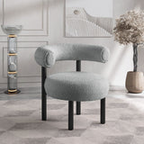 Bordeaux - Boucle Fabric Accent Chair With Black Legs