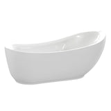 Talyah Series 71 in. x 35 in. Flat Bottom Acrylic Freestanding Soaking Bathtub with Center Drain in Glossy White