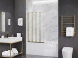 Accordion Style 33 in. x 55 in. H Sliding Framed Shower Door with Tempered Clear Glass