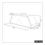 CIARRA 29 Inch Range Hood Insert, 450 CFM, Built-In Under Cabinet, Black Finish CAB75913E-OW
