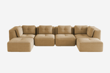 CORDELIA 151" 4-Seater High Armrest Sofa with 2 Ottomans