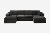 ZORVA 137" 4-Seater Sofa with 2 Ottomans