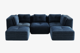 CORDELIA 116" 3-Seater High Armrest Sofa with 2 Ottomans