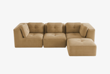 CORDELIA 116" 3-Seater High Armrest Sofa with 1 Ottoman