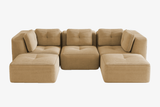 CORDELIA 116" 3-Seater High Armrest Sofa with 2 Ottomans