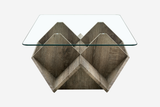 LORVIN 43" Tempered Glass Coffee Table