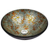 Stellar Series 17 in. Bathroom Vessel Sink with Scratch-Tough and Stain-Resistant Surface in Arctic Blaze Glass